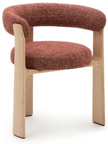 Krzesło z litego drewna jesionowego w naturalnym i kolorze terakoty Granite – Kave Home