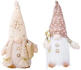 Świecący świąteczny skrzat JINGLE 30 cm - różne rodzaje Kolor: Brązowy