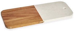Deska do serwowania, marmur i drewno, 38 x 18 cm