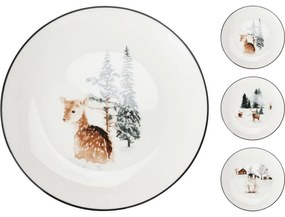Porcelanowy talerz deserowy Winter Deer, 19 x 2 cm