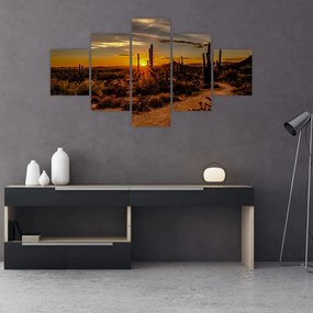 Obraz - Koniec dnia na pustyni w Arizonie (125x70 cm)