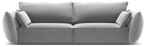 Jasnoszara aksamitna sofa 208 cm Vanda – Mazzini Sofas