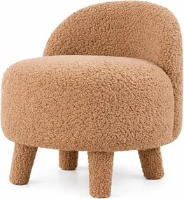 Brązowy fotel dziecięcy z materiału bouclé Moouv – Artie