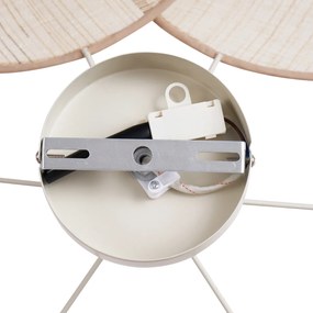 Lampa sufitowa Japandi kremowa z lnianym abażurem - Aisha