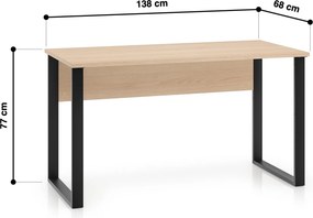 Proste biurko 138 cm Odelis 08 na metalowych nogach