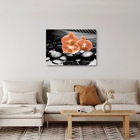 Obraz na szkle - Pomarańczowe orchidee (70x50 cm)