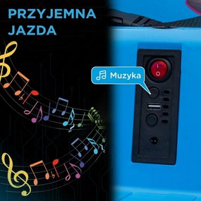 AIYAPLAY Dziecięcy autoscooter, obrót 360°, dla 3-5 lat, z pilotem, muzyką, Niebieski