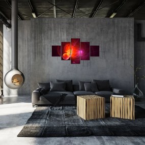 Nowoczesny obraz różowej abstrakcji (125x70 cm)