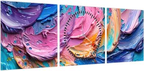 Obraz - Malarstwo olejne (z zegarem) (90x30 cm)
