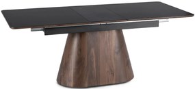 Nowoczesny rozkładany stół czarny + orzech - Comos