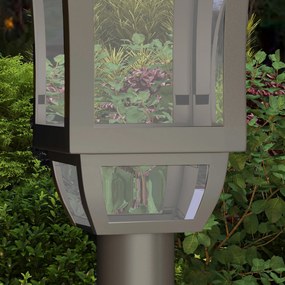 Outsunny Latarnia solarna ogrodowa 127 cm – zimne białe LED, czujnik zmierzchu, IP44