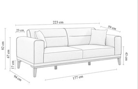 Ciemnoszara rozkładana sofa 223 cm Liones – Artie