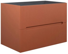 Szafka łazienkowa wisząca   pod umywalkę ryflowana terakota - 80 cm - PAVANI