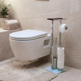 Stojak na papier toaletowy i szczotkę do WC z półką na telefon HYLLA,  65 cm