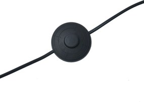 Drewniana lampa podłogowa z beżowo-białym abażurem w paski 50 cm - Tripod Classic