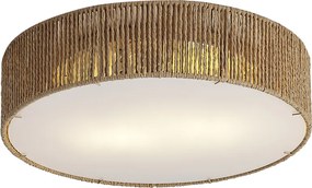 Lampa sufitowa Japandi naturalna z abażurem 38 cm 2-źródła światła - Luz