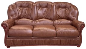 Komplet wypoczynkowy 3+1 ze skóry bawolej 100% DAPHNE - Kolor: brązowy