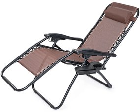 4Home Ogrodowe krzesło leżakowe Relax, brązowy