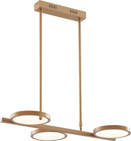 Nowoczesna lampa wisząca złota z LED 3-stopniowo ściemnialna 3-światłowa - Vivé