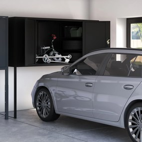 Szafa metalowa do garażu GEORGE, 2250 x 2100 x 900 mm, czarna