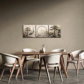 Obraz - Krajobraz z kreskówki (z zegarem) (90x30 cm)
