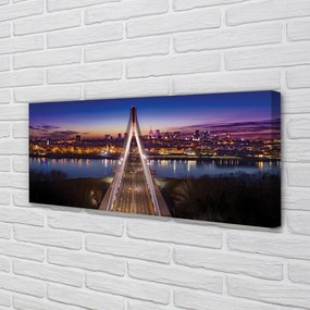 Duży obraz na płótnie Panorama Wisły z Mostem