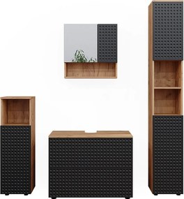 Zestaw mebli łazienkowych kropkowany antracyt 80x41x58 irma