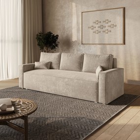 Masseno Sofa MENI z funkcją spania i pojemnikiem na pościel - Kremowy - LUMO 55