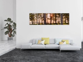 Obraz drzew nad jeziorem (170x50 cm)