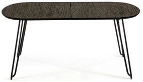 Ciemnobrązowy rozkładany stół z blatem w dekorze jesionu 100x170 cm Milian – Kave Home