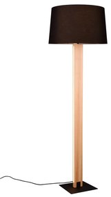 Czarno-naturalna lampa stojąca z tekstylnym kloszem (wys. 150 cm) Rahul – Trio