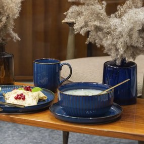 Altom Miska porcelanowa Reactive Stripes niebieski, 15 cm