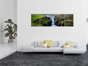 Obraz wodospadu między skałami (170x50 cm)