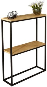 Minimalistyczna konsola czarny + dąb lancelot - Carello 4X