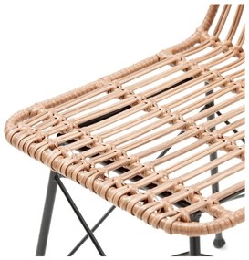 Zestaw 4 rattanowych krzeseł Gabriela i czarnego stołu Strong – Bonami Essentials