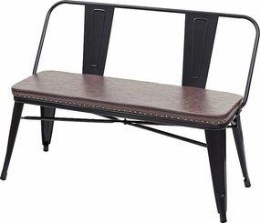 Ławka dwuosobowa MCW-H10 Projekt przemysłowy,  czarno-brązowa