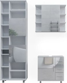 Zestaw mebli łazienkowych biały wysoki połysk 60x33x60.8 ilias