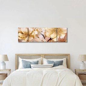 Obraz - Złote kwiaty (170x50 cm)