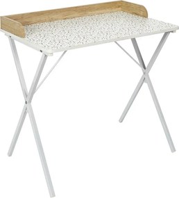 Minimalistyczne Biurko Z Wzorem Białego Lastryko E7-S38