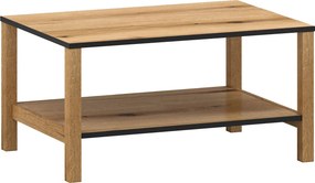 Prostokątna ława z półką dąb evok + czarny G0-R94