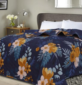 Narzuta na łóżko FLOWERISH HEXAGON, ciemnoniebieski Rozmiar: 170 x 210 cm