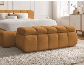 Ławka z materiału bouclé w kolorze ochry – Bobochic Paris
