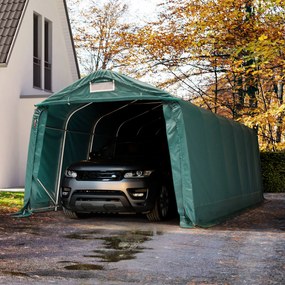 TOOLPORT 3,3x7,2m Namiot garazowy - 2m brama wjazdowa, PRIMEtex 2300, ciemnozielony, ze statyką (podłoże gruntowe) - (49684)