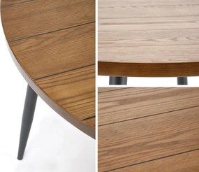 Okrągły stół do jadalni z orzechowym blatem Barry Halmar