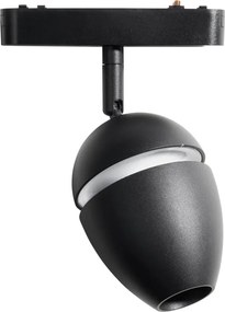 Nowoczesny czarny reflektor do systemu szynowego jednofazowego z LED - Magnetic Eggy