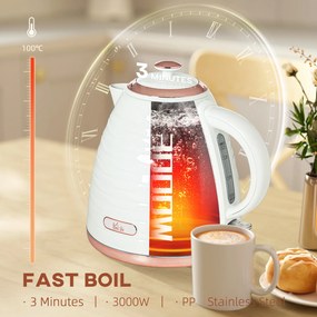 HOMCOM Czajnik elektryczny, 1,7L, 2,2kW, szybkie gotowanie z wyjmowanym zmywalnym filtrem antykamiennym | Aosom PL