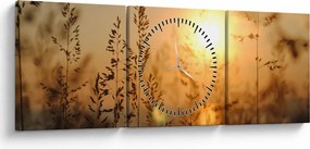 Obraz wschodu słońca (z zegarem) (90x30 cm)