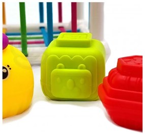 Woopie baby elastyczna kostka sensoryczna sorter dla dzieci zwierzątka + grzechotka 7 el.