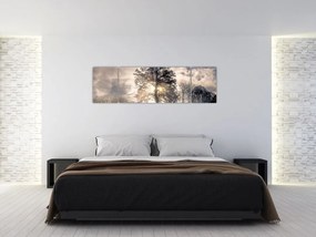 Obraz drzewa we mgle (170x50 cm)