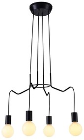 Czarna wisząca lampa loftowa K147 L4-C30